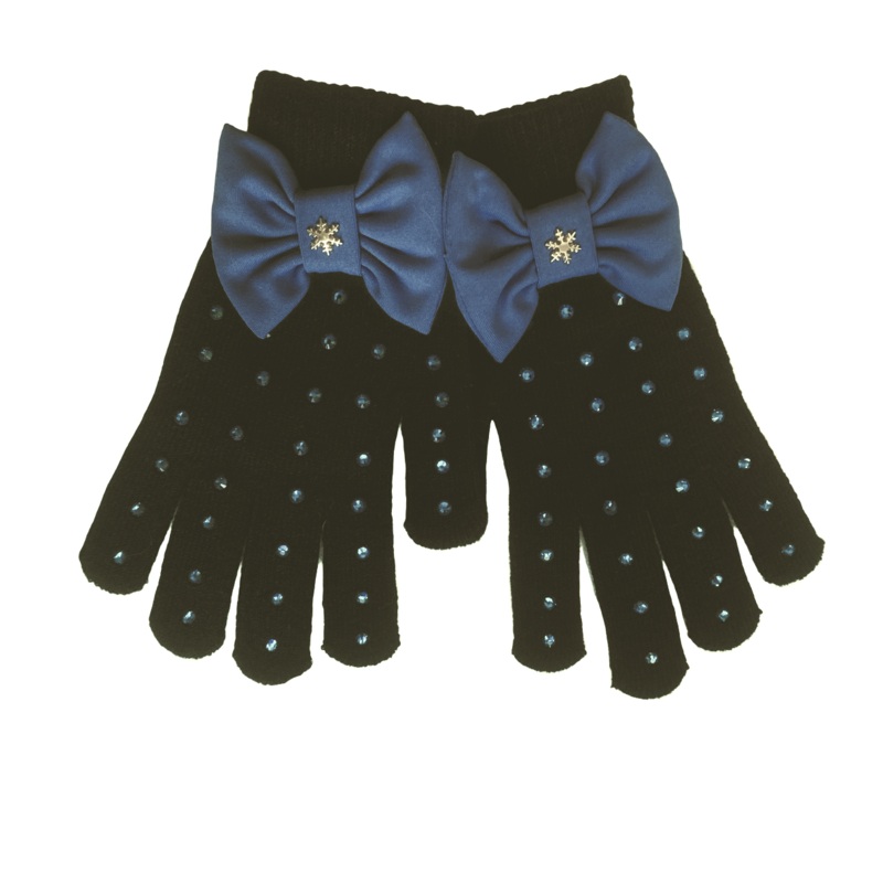 Frozen Couture Luxe Bow Gloves-ASSORTED COLOURS Child Small Black