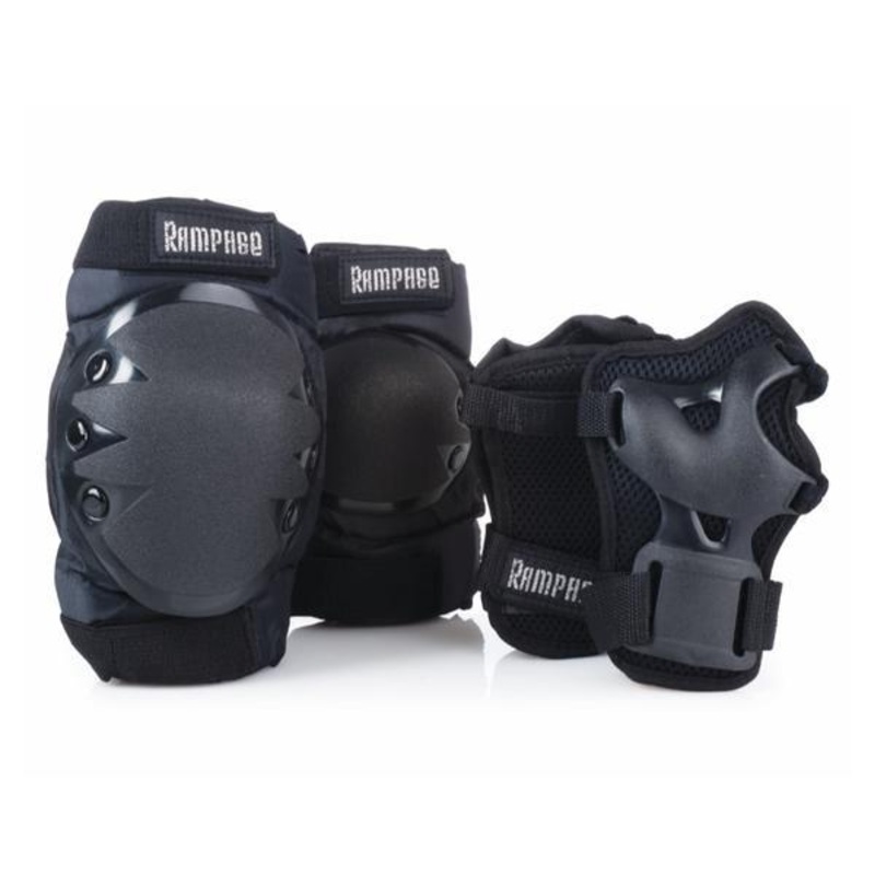 Rampage Knee, Elbow and Wrist Pad Set – Black Extra-Small