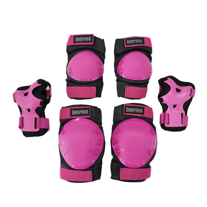 Rampage Knee, Elbow and Wrist Pad Set – Pink Extra small