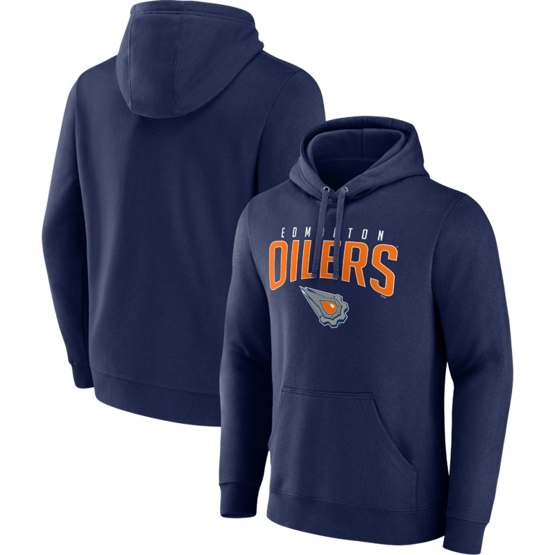 Authentic Cotton Fleece Edmonton Oilers Hoodie NAVY M