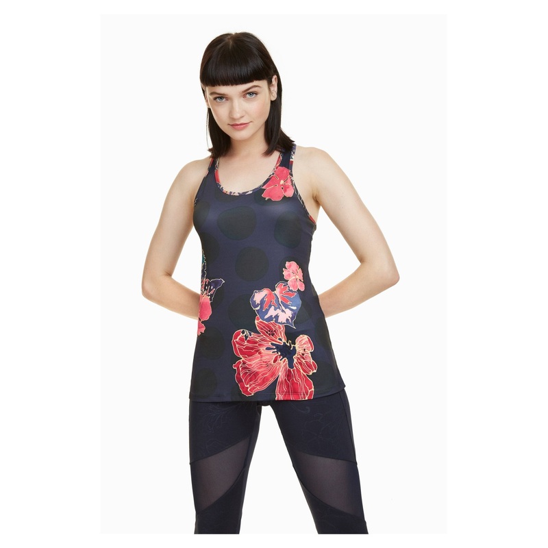Desigual Sport Racerback Top – Scarlet Bloom Adult Small