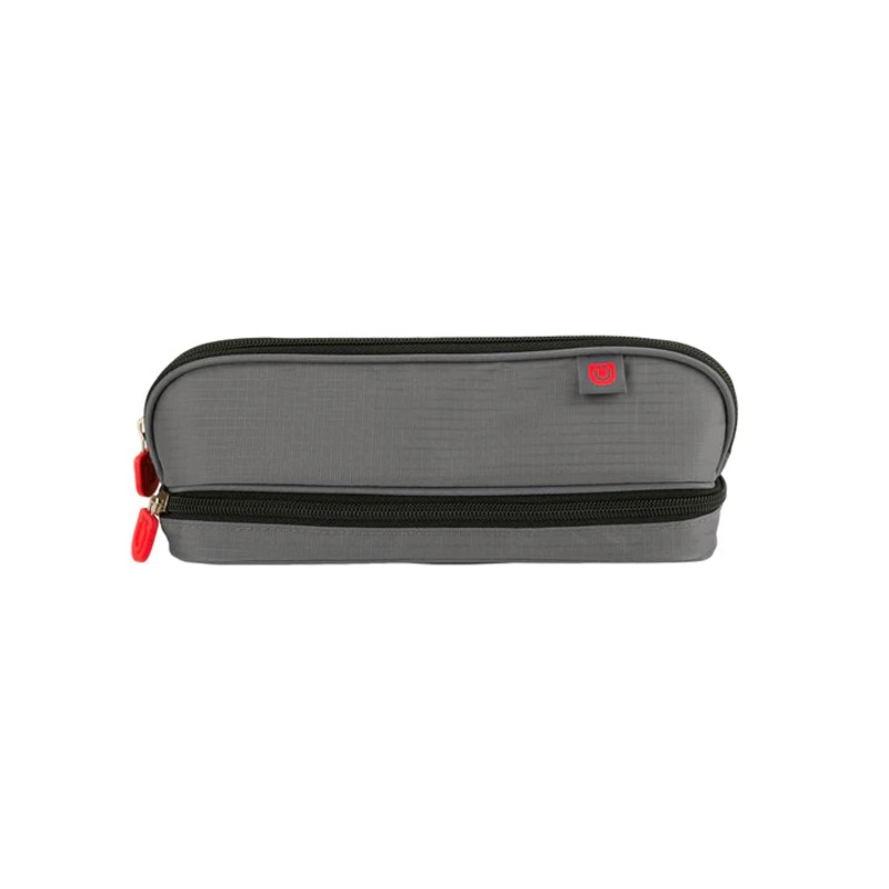 Pencil Case- Grey/Red