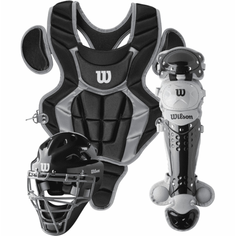 Wilson C200 Youth Baseball Catcher’s Gear Kit BLACK
