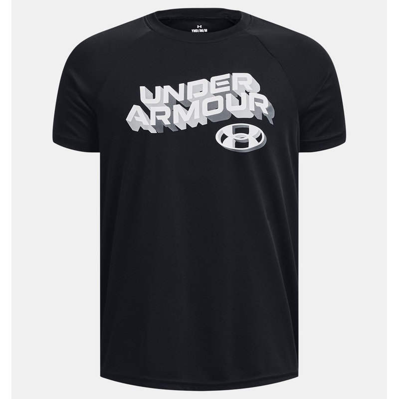 Boy’s Youth Tech Wordmark Short Sleeve BLACK/WHITE XS