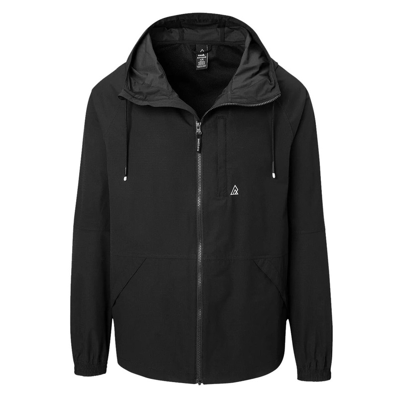Men’s Capilano Packable Windbreaker Hooded Jacket BLACK BEAUTY S