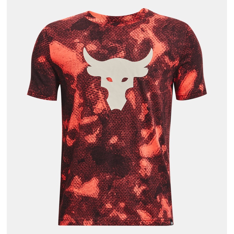 Project Rock Logo Printed Short Sleeve Boy Youth VERMILLION/IVORY S