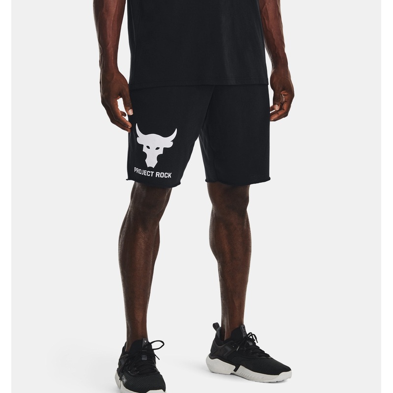 Project Rock Terry Brahma Bull Shorts Men’s BLACK/WHITE S
