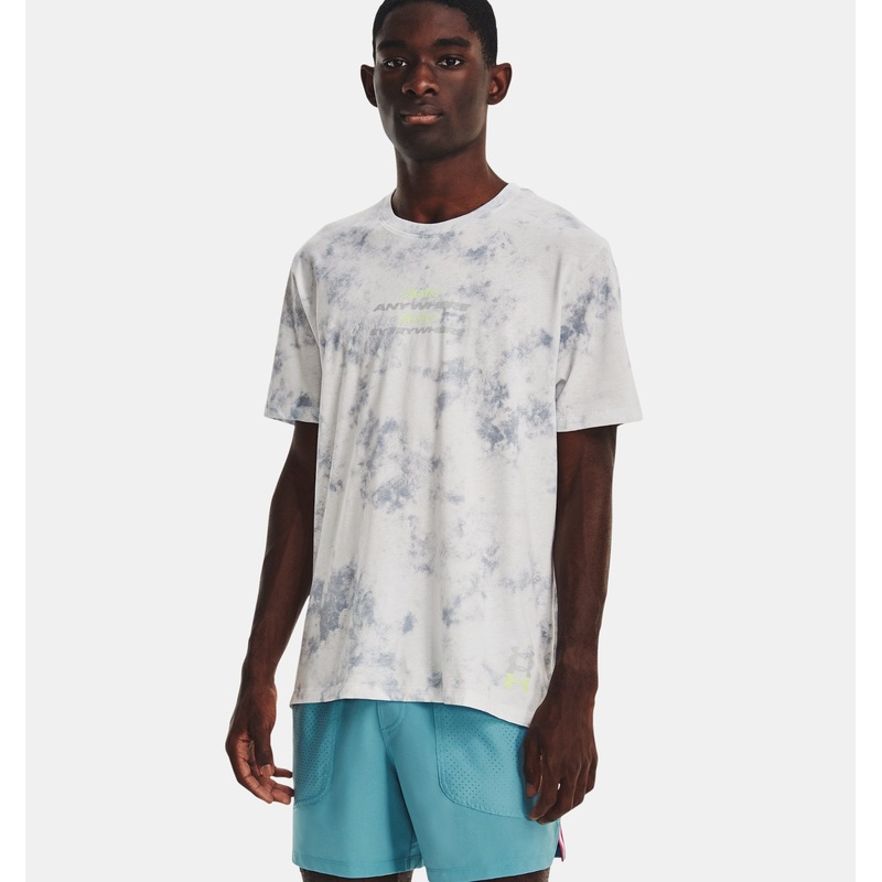 Run Anywhere Tee Men’s GRAY MIST/LIME SURGE S