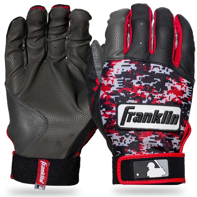 Franklin Digitek Adult Batting Gloves BLACK/RED S