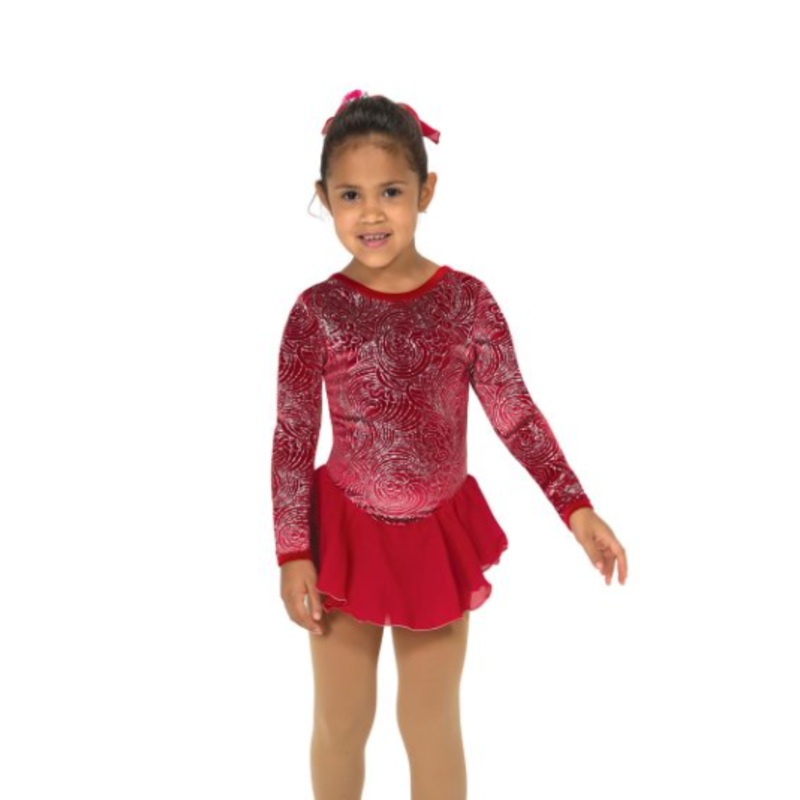 J661/22 All A-swirl Dress Garnet Red Child 6-8
