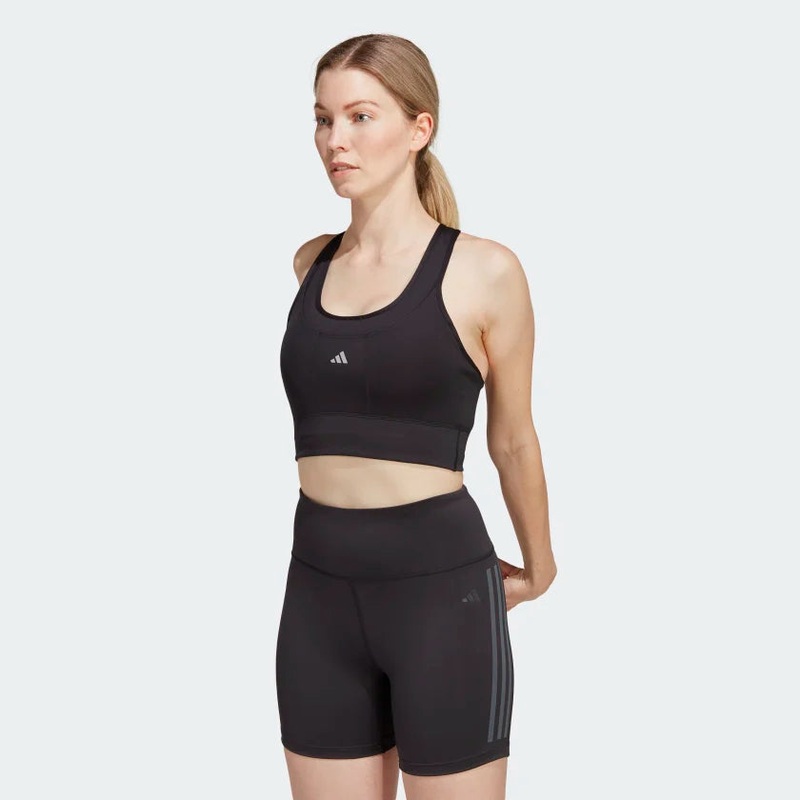Women’s Medium-Support Running Pocket Bra BLACK/WHITE S