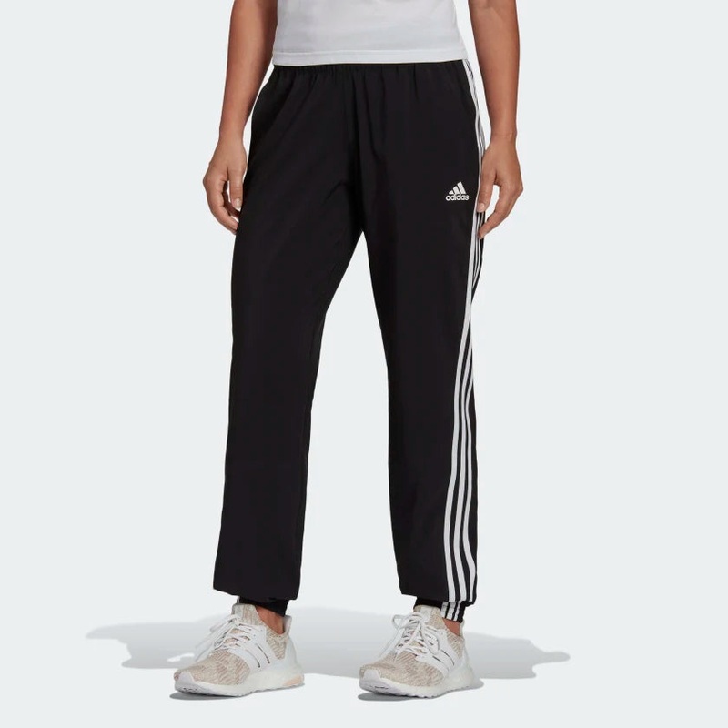 Women’s Trainicons 3-Stripes Woven Pants BLACK/WHITE XS