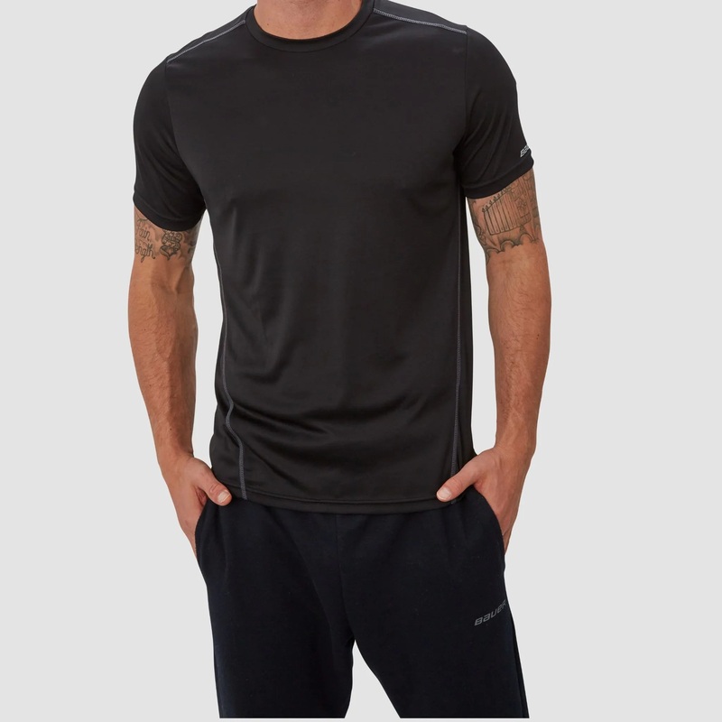 Bauer Vapor Team Tech Tee Junior Sort Co:BK Sz:2XS