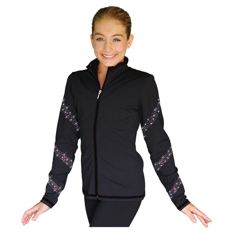 JS96X Crystal Spiral Jacket with Colour Zipper AB Adult Medium AB Diamond