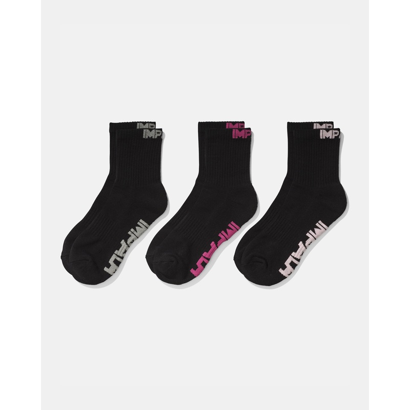 Impala Everyday Socks 3 Pack – Black Black 1Sz