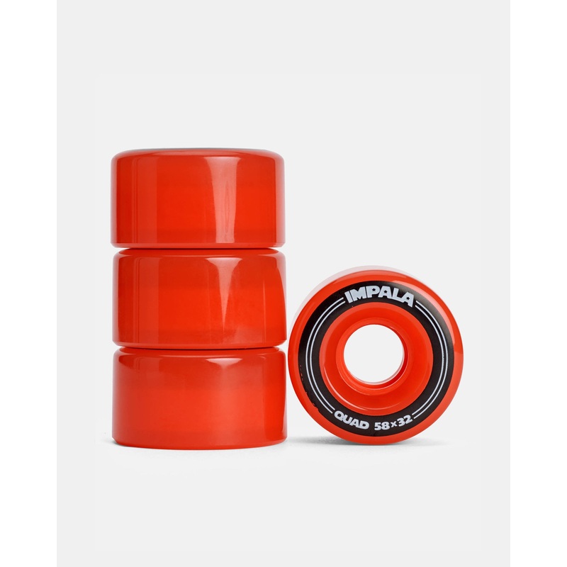Impala Roller Skate Wheels (4 Pack) – Red Red 58