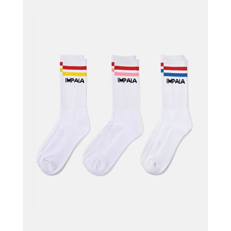 Impala Stripe Socks 3 Pack – Multi Coloured Multi 1Sz