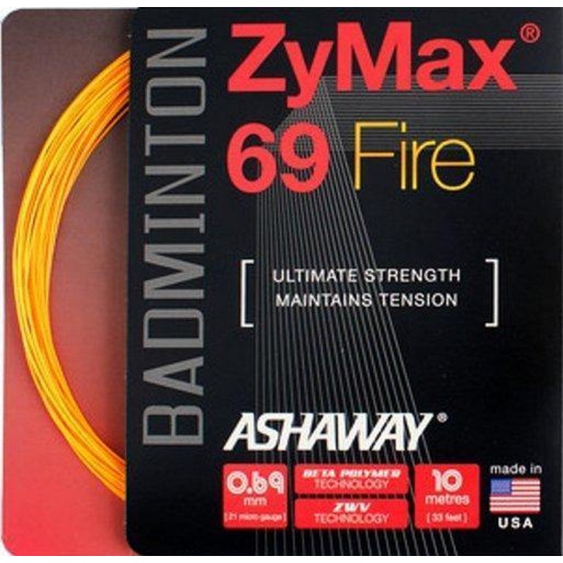 ZyMax 69 Fire Badminton String Set 10m ORANGE