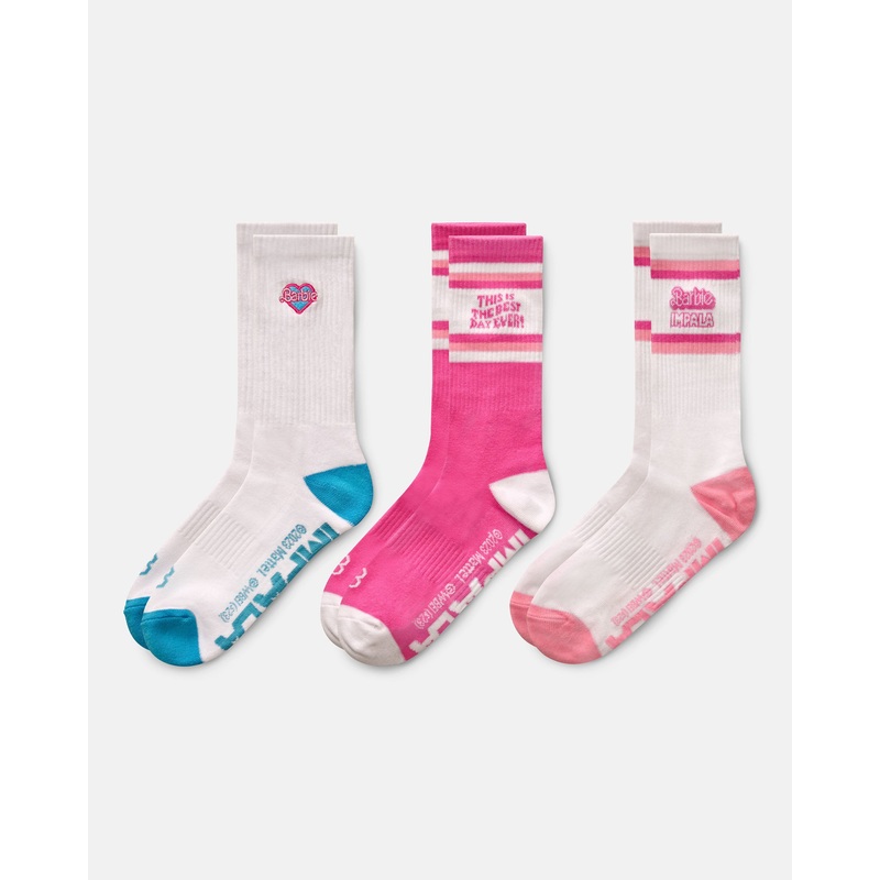 Impala Barbie Sock 3 Pack – Barbie Bright Yellow Barbie Bright Yellow 1Sz