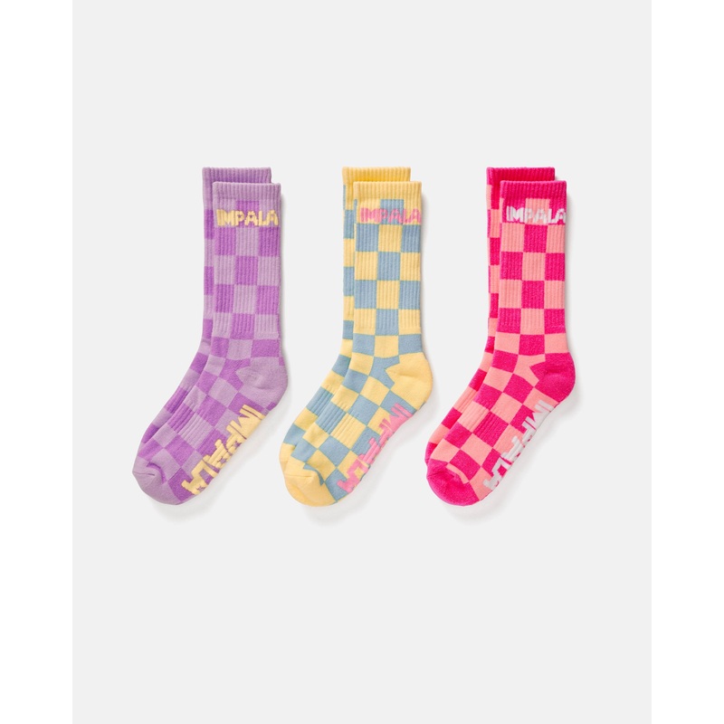 Impala Skate Socks 3 Pack – Check Check 1Sz