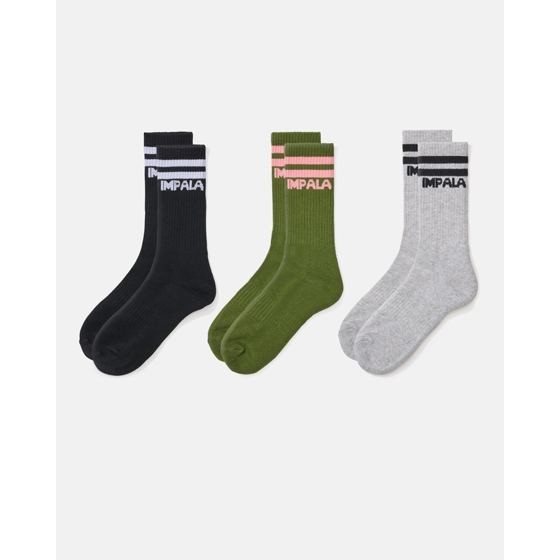 Impala Stripe Socks 3 Pack – Camo Camo 1Sz