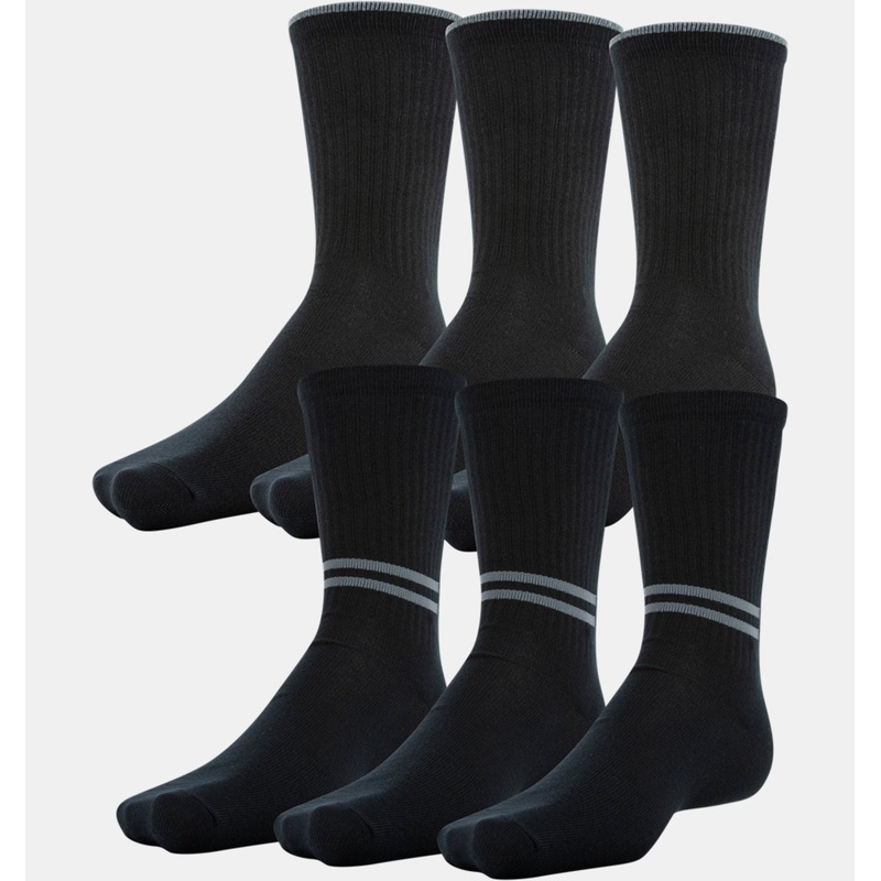Men’s Essential Crew Socks – 6 Pack BLACK M