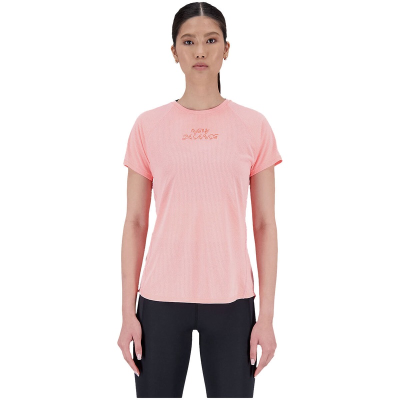 Women’s Printed Impact Run Running T-Shirt GRAPEFRUIT HEATHER S