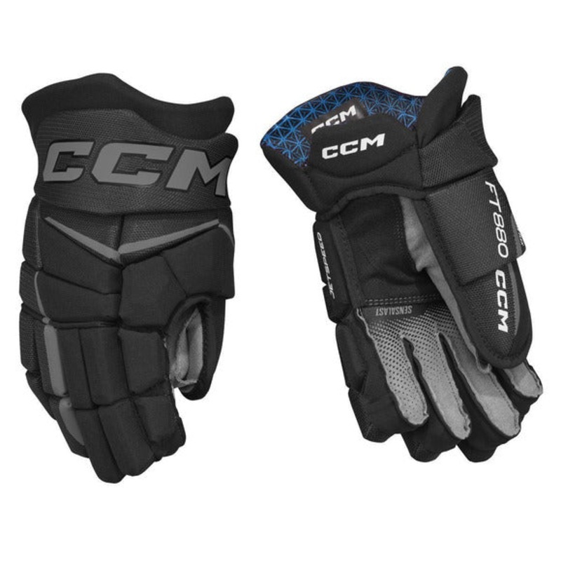 CCM Junior Jetspeed FT880 Hockey Gloves – 2025 BLACK/BLACK 10″