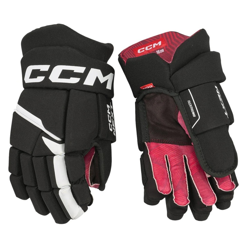 CCM Youth Next Hockey Gloves BLACK/WHITE 8″