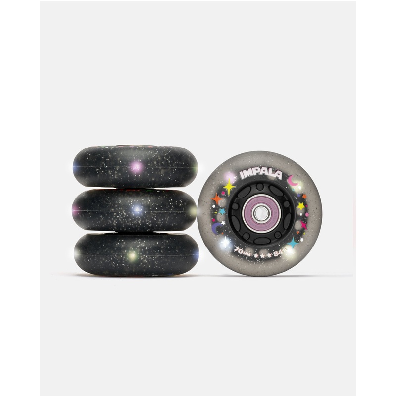 Impala Inline Light Up Wheels (4 Pack) – Black Twinkle Black Twinkle 70