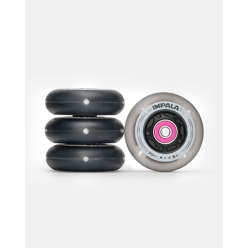 Impala Inline Light Up Wheels (4 Pack) –  Black / White Black/White 70