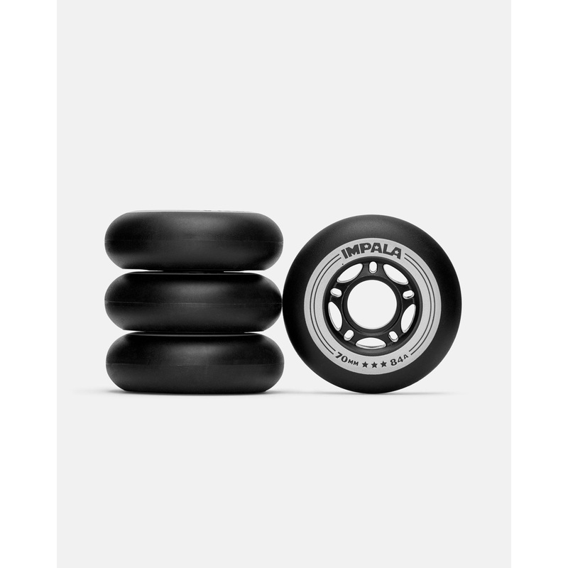Impala Inline Skate Wheels (4 Pack) – Black Black 70