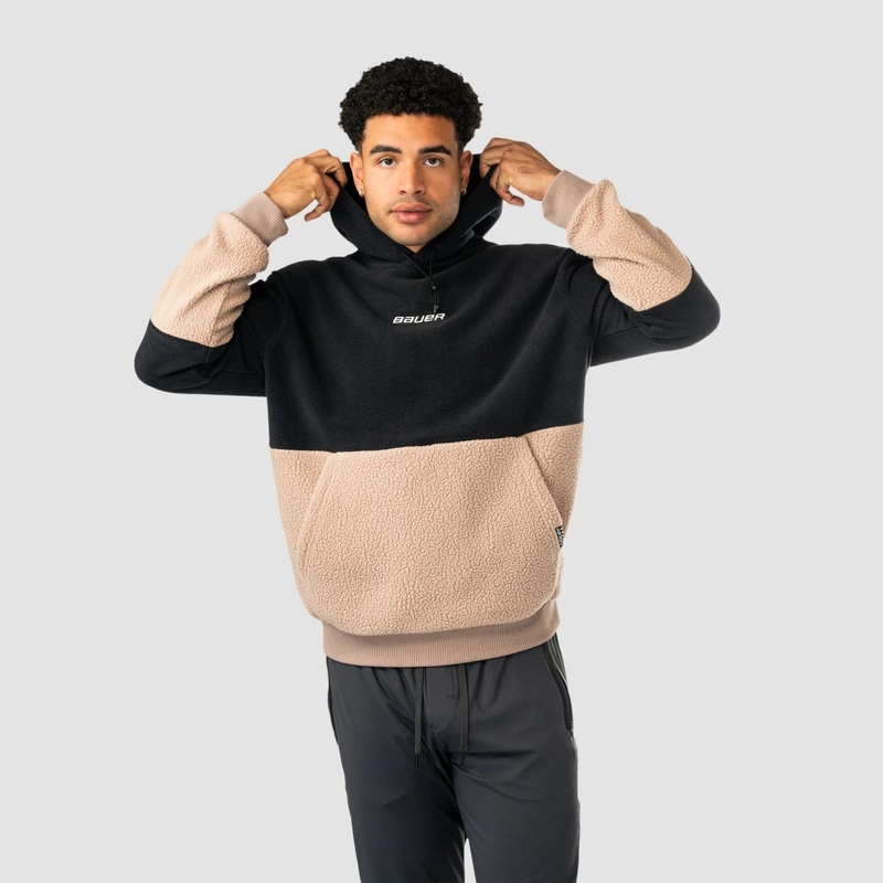 S25 Bauer Polar Fleece Hoodie Senior Black/Tan Sz:XXL