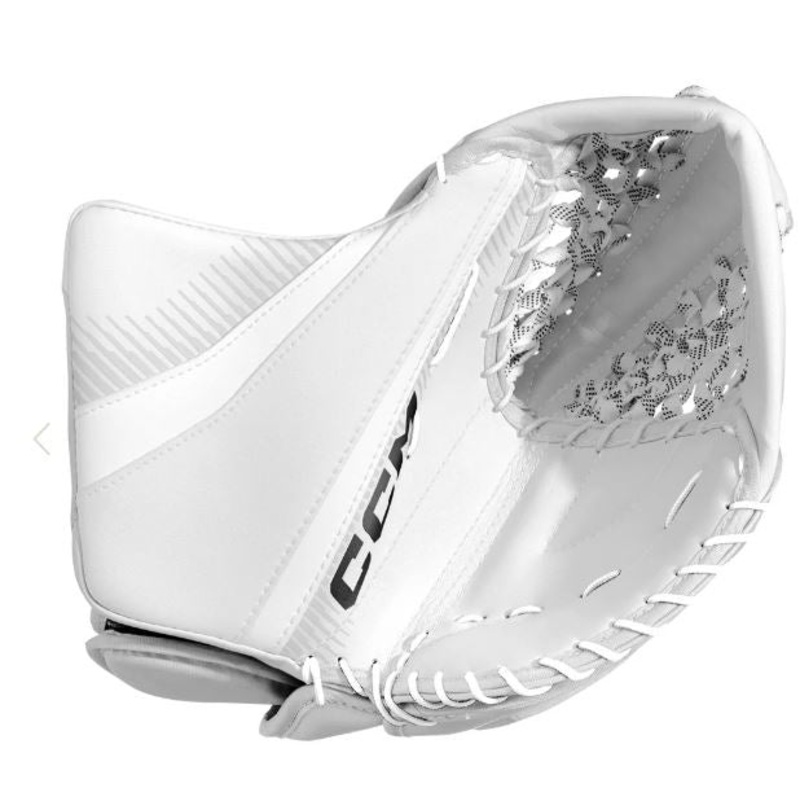 CCM Phenom Junior Goalie Catcher WHITE REGULAR