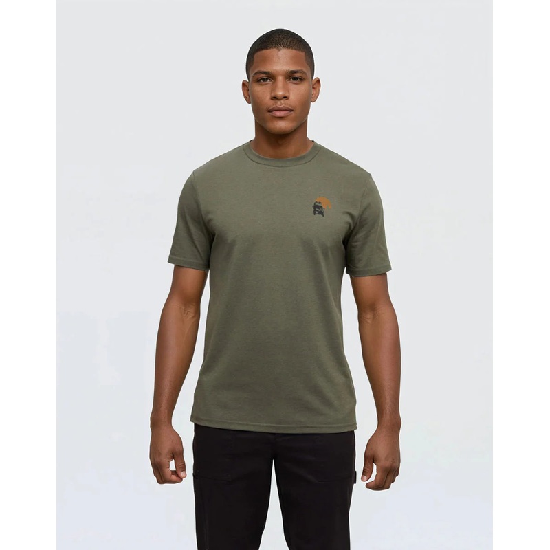 Tentree Men’s Mountain Pass T-Shirt DEEP OLIVE METEORITE BLACK S