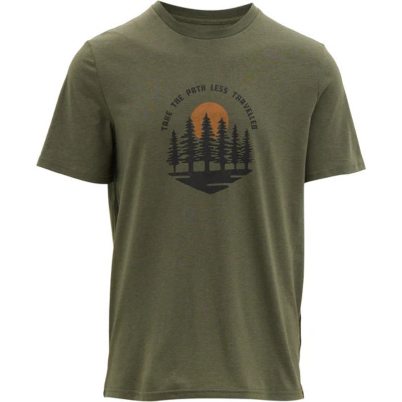 Tentree Men’s Path Less Travelled T-Shirt DEEP OLIVE BURNT CARAMEL M