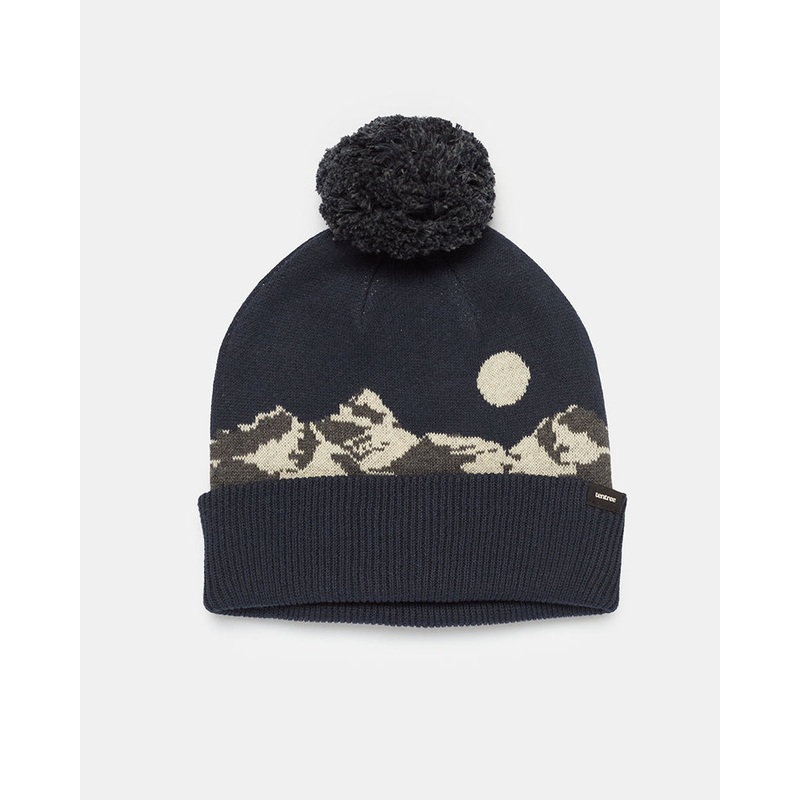 Tentree Mountain Scenic Pom Beanie MIDNIGHT BLUE DARK GREY HEATHER OS
