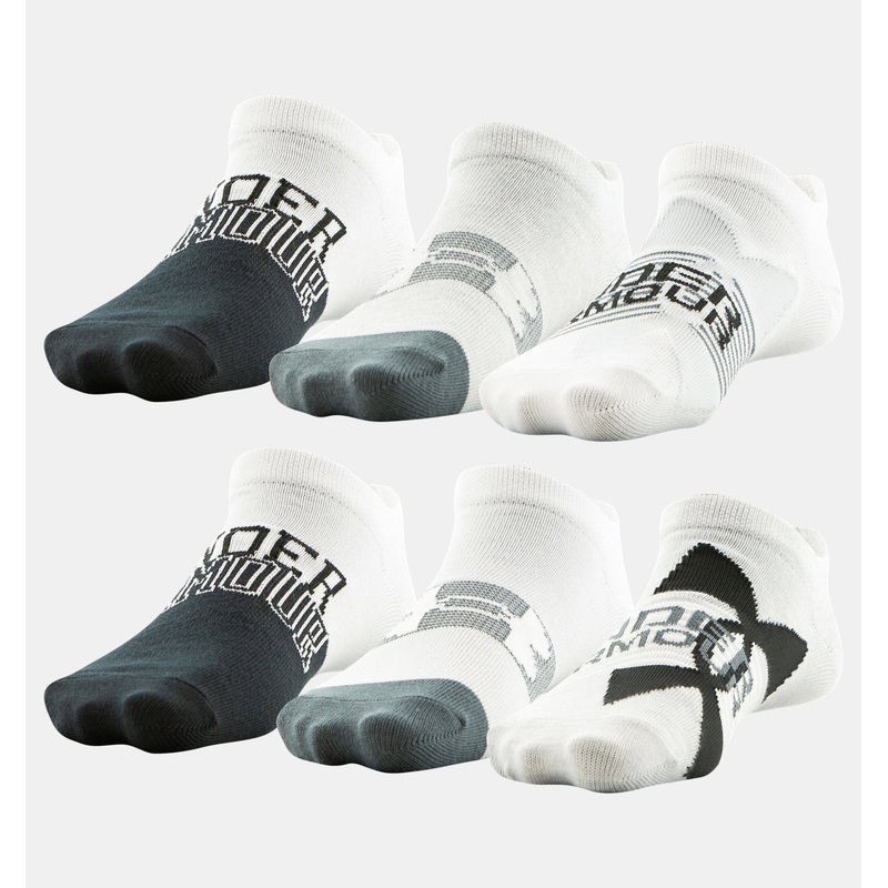 Boy’s Essential Lite No-Show Socks – 6 Pack HALO GRAY/WHITE S