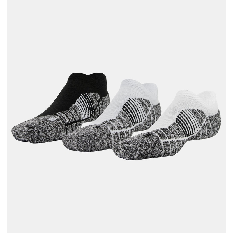 Men’s Elevated+ Performance No Show 3-Pack Socks WHITE/GRAY/BLACK M