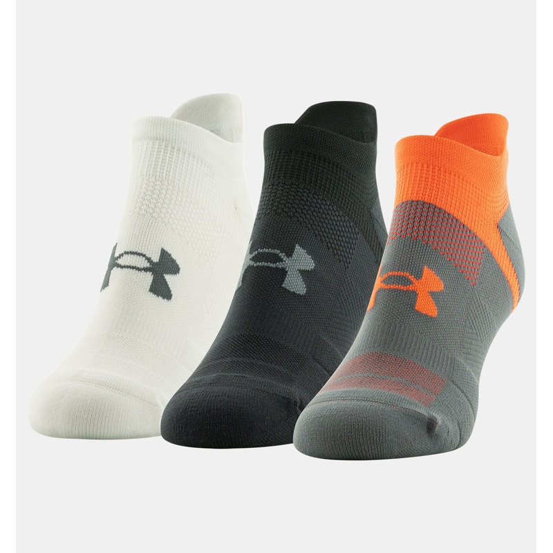 Unisex ArmourDry Run Lite 3-Pack Socks GRAY/BLACK/ORANGE M
