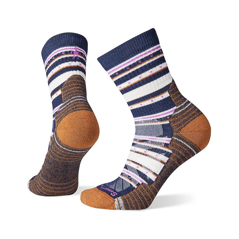 Women’s Hike Light Cushion Stitch Stripe Mid Crew Socks DEEP NAVY S