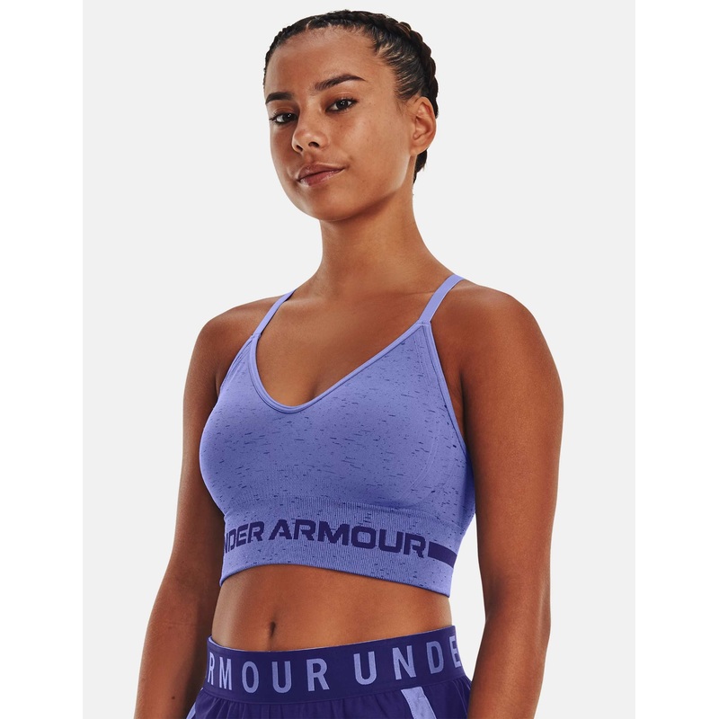 Women’s Seamless Low Long Heather Sports Bra BAJA BLUE/SONAR BLUE XS