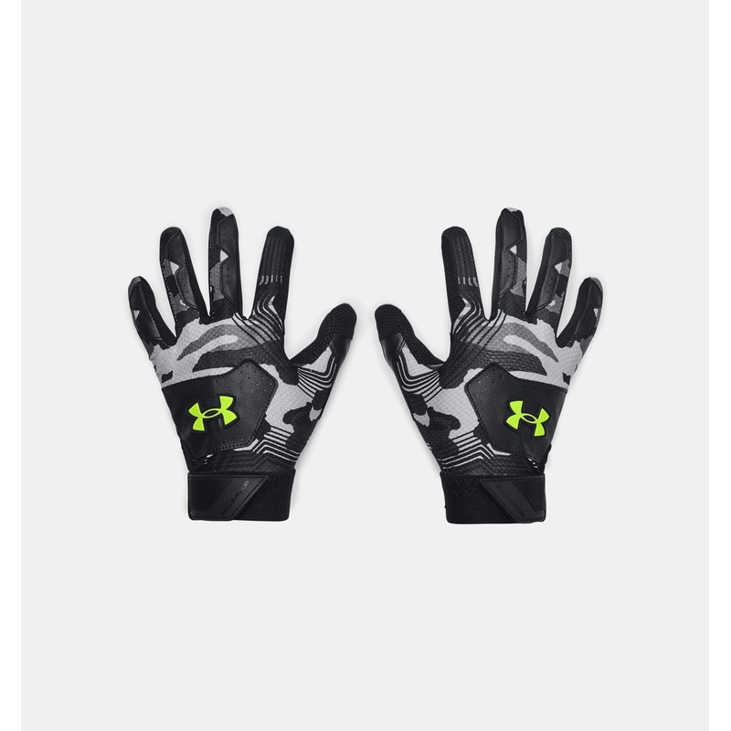 Clean Up 21 Culture Kids Batting Gloves BLACK/BLACK/HI VIS YELLOW S